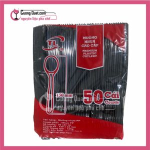 Muỗng Nhựa Cao Cấp 50 Cái ( Màu Đen )