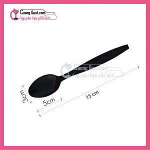 (Dụng Cụ) Muỗng Nhựa Đen 100 cái