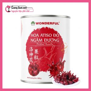 (Đồ Hộp) Hoa Atiso (Hibiscus) Ngâm Nước Đường WonderFull 950gr (CTKM: Mua 1 thùng giảm 2k/ 1 hộp, 5 thùng giảm 3k/ 1 hộp )