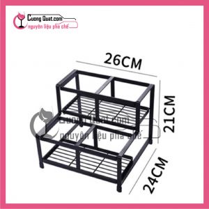 (Dụng Cụ) KỆ Đựng Bình Bơm Siro 4 Ngăn