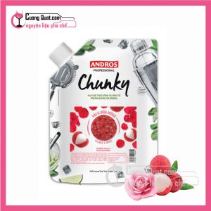 Mứt trái cây Chunky Andros vị Vải Hoa Hồng (1kg)(Mua 1 thùng giảm 2k, mua 5 thùng giảm 5k)