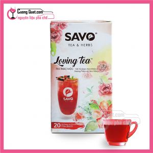 Trà SAVO Thảo Mộc LOVING TEA(Trà Đen, Hoa Hibiscus, Hoa hồng và Hương Thảo)(CTKM Mua 12 Tặng 1)