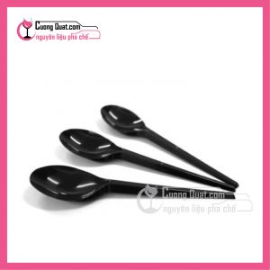 (Dụng Cụ)Muỗng Nhựa Đen Bọc Màng (100 Muỗng)