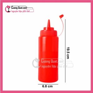 (Dụng Cụ)Bình Đựng Sữa Đặc, Đường, Sirô 450ml (Màu Đỏ)