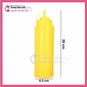 (Dụng Cụ)Bình Đựng Sữa Đặc, Đường, Sirô 700ml (Màu Vàng)