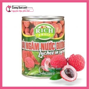 Vải Ngâm Rich 580gr ( Mua 12 hộp giảm 1k/ 1 hộp )