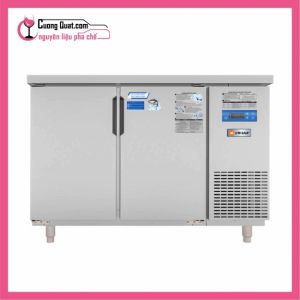 Tủ Bàn Mát Quạt Gió Unibar 2 Cánh Mở Inox 1200x600x850