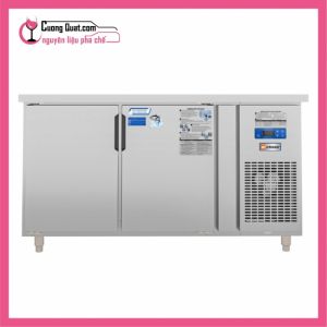 Tủ Bàn Mát Quạt Gió Unibar 2 Cánh Mở Inox 1500x750x850