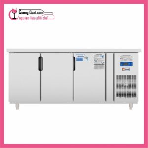 Tủ Bàn Mát Quạt Gió Unibar 3 Cánh Mở Inox 1800x750x850