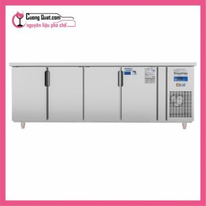 Tủ Bàn Mát Quạt Gió Unibar 4 Cánh Mở Inox 2250x750x 850