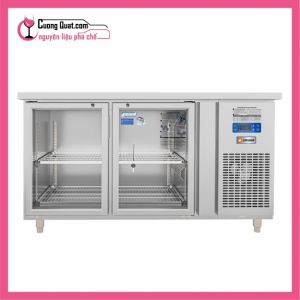Tủ Bàn Mát Quạt Gió Unibar 2 Cánh Mở Kính 1500x750x850
