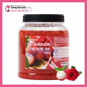 Mứt Boduo Vải Hoa Hồng 900gr (Mua 1 thùng giảm 5k/ 1 Hộp)